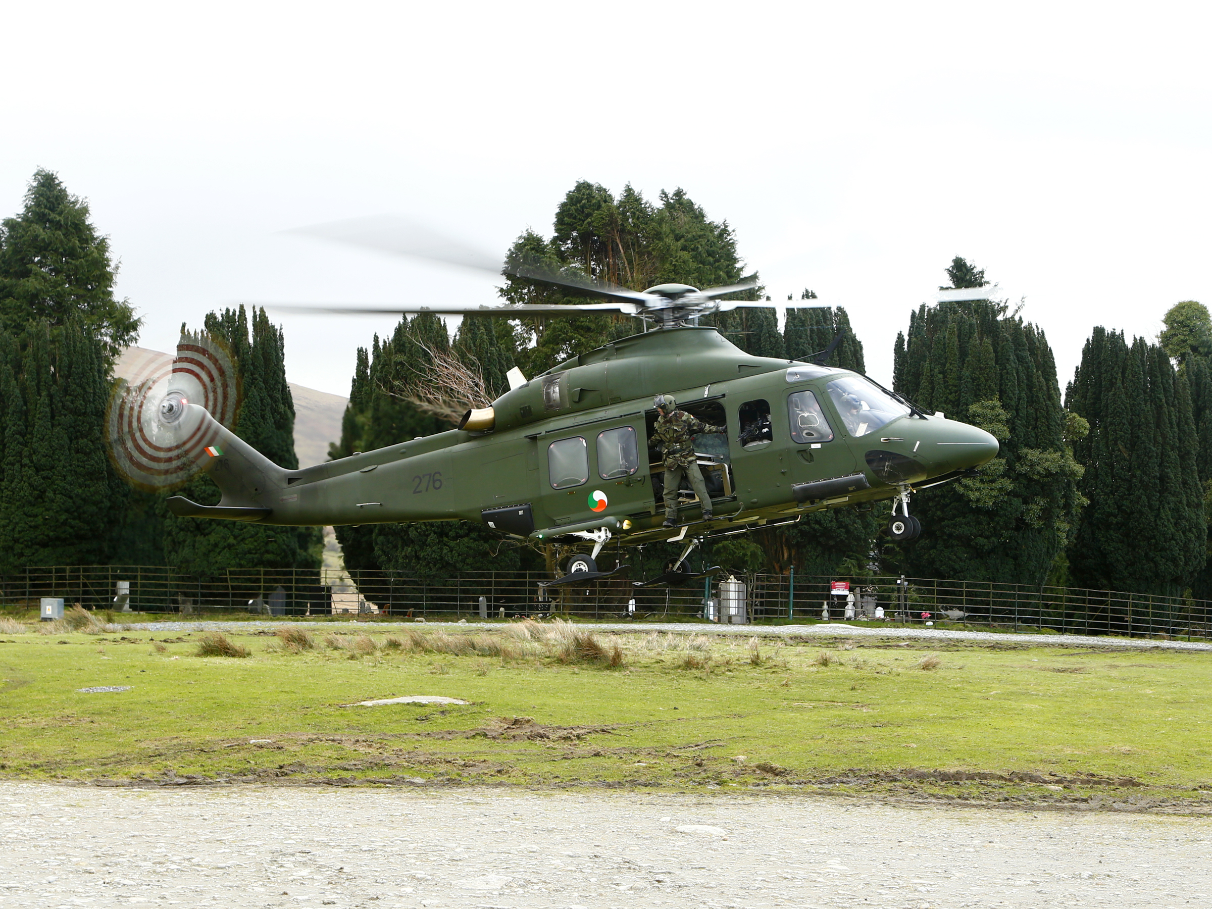 An Irish Air Corps AW139 helicopter during a mission readiness exercise, February 2014.